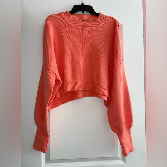 Free People Womens Easy Street Crop Rib Knit Dolman Sleeve Sweater size L NWT - Picture 5 of 10